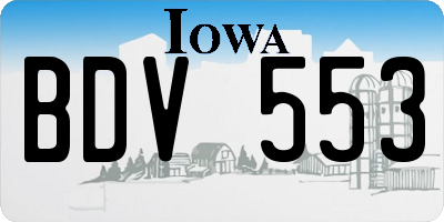 IA license plate BDV553