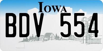 IA license plate BDV554
