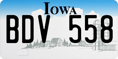 IA license plate BDV558