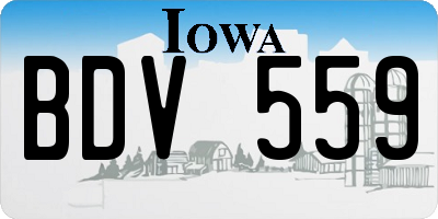 IA license plate BDV559