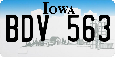 IA license plate BDV563