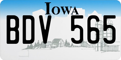IA license plate BDV565