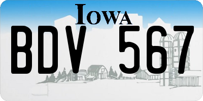 IA license plate BDV567