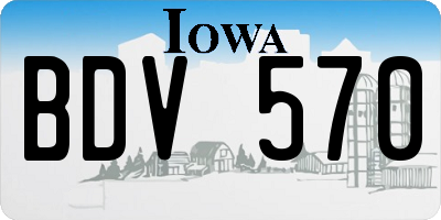 IA license plate BDV570