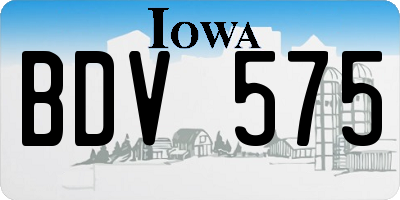 IA license plate BDV575