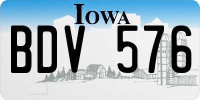 IA license plate BDV576