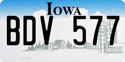 IA license plate BDV577