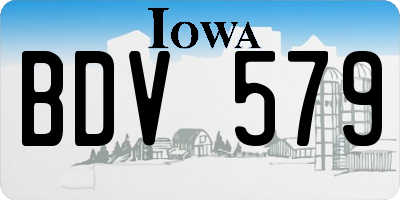 IA license plate BDV579