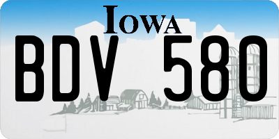 IA license plate BDV580