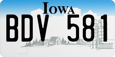 IA license plate BDV581