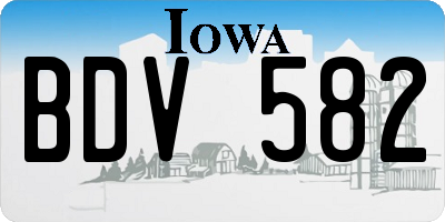 IA license plate BDV582