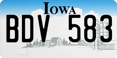IA license plate BDV583