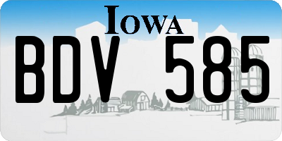 IA license plate BDV585