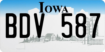 IA license plate BDV587