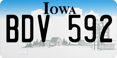 IA license plate BDV592