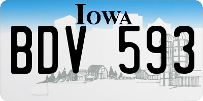 IA license plate BDV593