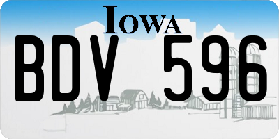 IA license plate BDV596