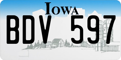 IA license plate BDV597