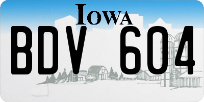IA license plate BDV604