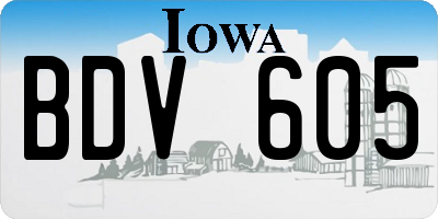 IA license plate BDV605