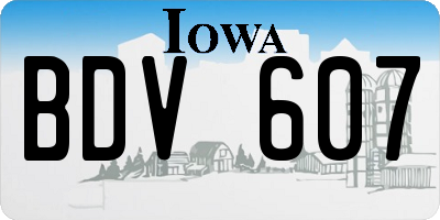 IA license plate BDV607