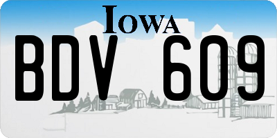 IA license plate BDV609