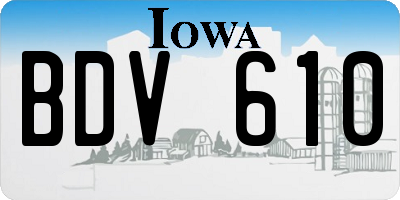 IA license plate BDV610