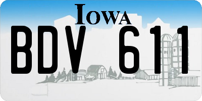 IA license plate BDV611
