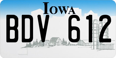 IA license plate BDV612