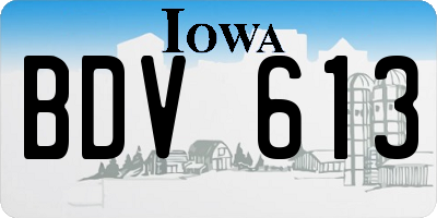 IA license plate BDV613