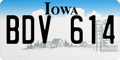 IA license plate BDV614