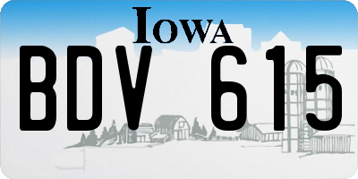 IA license plate BDV615