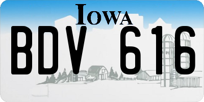 IA license plate BDV616