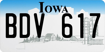 IA license plate BDV617