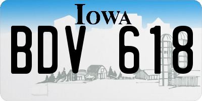 IA license plate BDV618