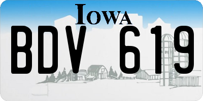 IA license plate BDV619