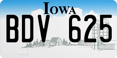 IA license plate BDV625