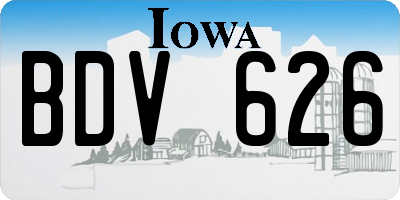 IA license plate BDV626