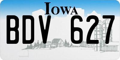 IA license plate BDV627