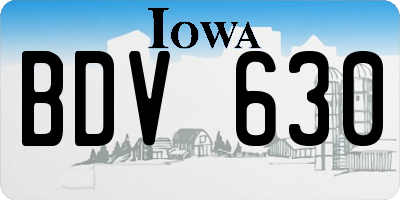IA license plate BDV630