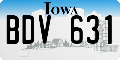IA license plate BDV631