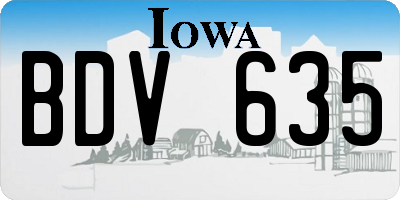 IA license plate BDV635