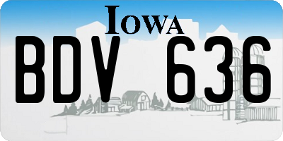 IA license plate BDV636