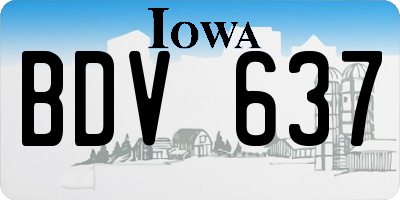IA license plate BDV637