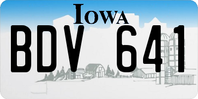 IA license plate BDV641