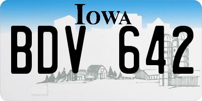 IA license plate BDV642