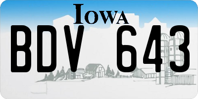 IA license plate BDV643