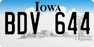 IA license plate BDV644