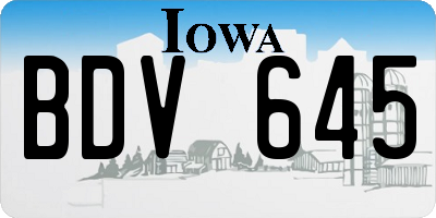 IA license plate BDV645