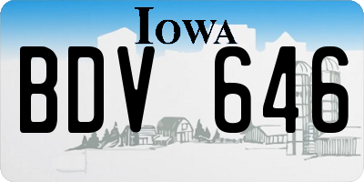 IA license plate BDV646